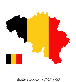 vector illustration of Belgium map and flag