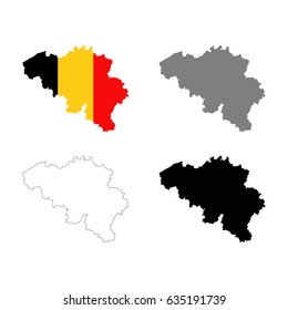 vector illustration of Belgium maps
