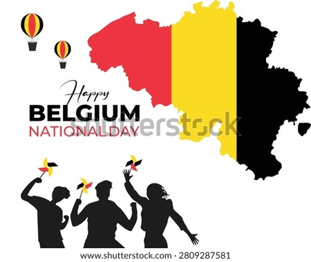 Vector illustration for Belgium National Day. 21 July. Holiday concept. Template for background with banner, poster and card.
