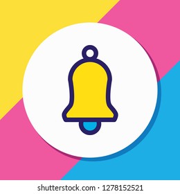Vector illustration of bell icon colored line. Beautiful annex element also can be used as ringing icon element.