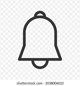 Vector illustration of bell icon in dark color and transparent background(png).