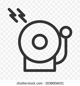 Vector illustration of bell icon in dark color and transparent background(png).