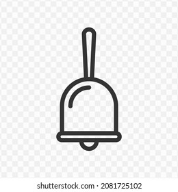 Vector illustration of bell icon in dark color and transparent background(png).