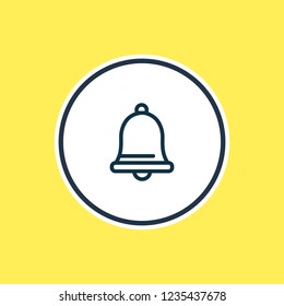 Vector illustration of bell icon line. Beautiful celebrate element also can be used as ringing icon element.
