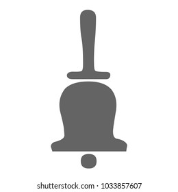 Vector illustration of bell isolated on a white background. Black and white in flat style.