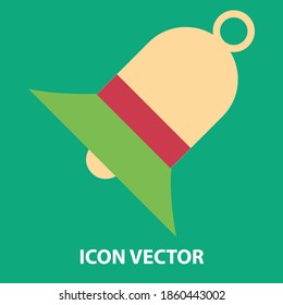 Vector illustration of bell isolated on color background. Templates for brochures, greeting cards, tags, labels, etc.