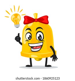 vector illustration of bell mascot or character got idea