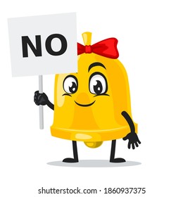 ilustración vectorial de la mascota de campana o signo de retención de caracteres dice no