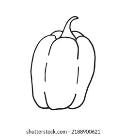 Vector illustration of bell pepper in doodle style