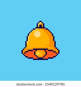 Vector Illustration of Bell with Pixel Art Design, perfect for game assets themed designs