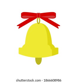 Vector illustration of a bell with a ribbon.