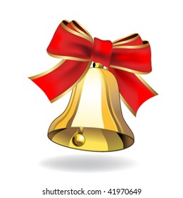 Vector illustration - bell with ribbon