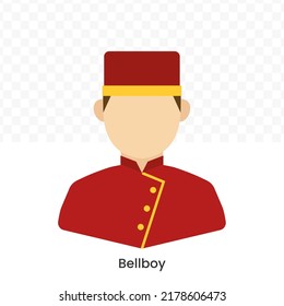 Vector illustration of Bellboy icon in dark color and transparent background(png).