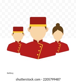 Vector Illustration Of Bellboy Team Avatar In Color On A Transparent Background (PNG). EPS Vector