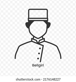 Vector illustration of Bellgirl icon in dark color and transparent background(png).