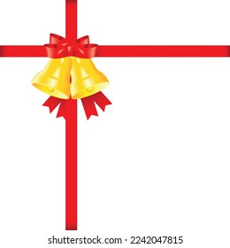 Vector Illustration Of Bells And Ribbon