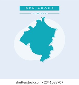 Vector illustration vector of Ben Arous map Tunisia