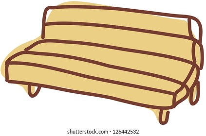 A vector illustration of a bench