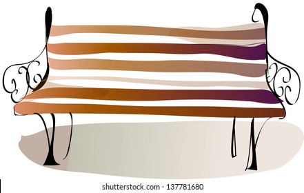 Vector illustration of a bench