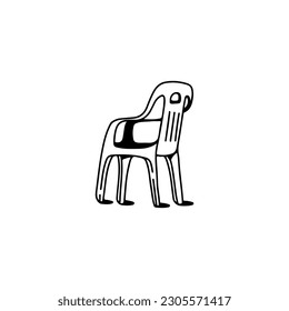 Vector illustration of bench doodle concept