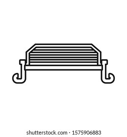 Vector illustration of bench and furniture icon. Web element of bench and seat stock symbol for web.
