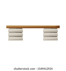 Vector illustration of bench and furniture logo. Graphic of bench and sitting vector icon for stock.
