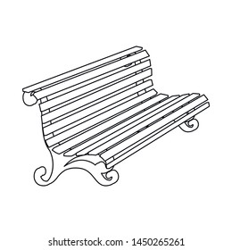 Vector illustration of bench and garden logo. Collection of bench and empty vector icon for stock.