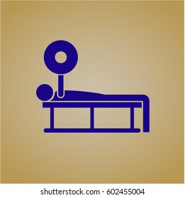 Vector Illustration of Bench Press high quality icon in violet color
