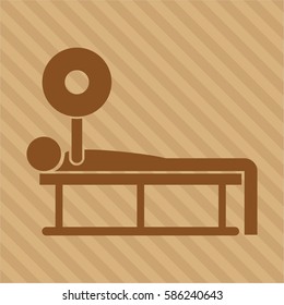Vector illustration of Bench Press icon in Brown

