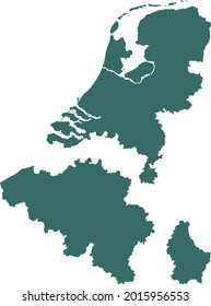 vector illustration of Benelux countries map