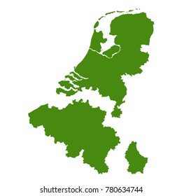 vector illustration of Benelux countries map