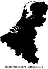 Vector Illustration of Benelux map