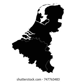 Vector Illustration Of Benelux Map