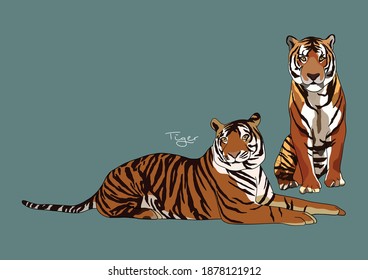 Vector Illustration of Bengal Tiger