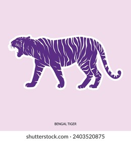 Vector illustration bengal tiger assets editable template