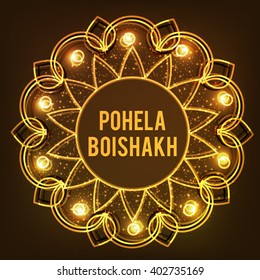 Vector illustration of bengali new year pohela boishakh celebration background.