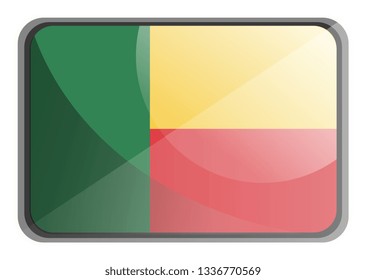 Vector illustration of Benin flag on white background.