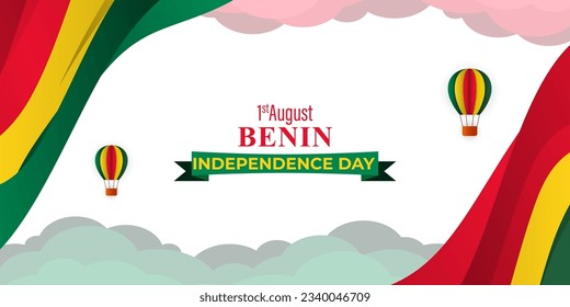 Vector illustration of Benin Independence Day social media story feed template
