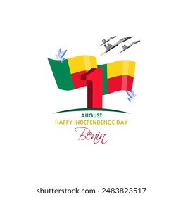 Vector illustration of Benin Independence Day social media feed template