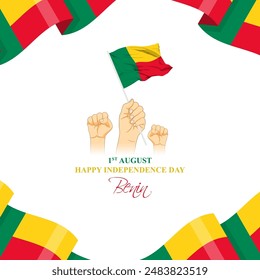 Vector illustration of Benin Independence Day social media feed template