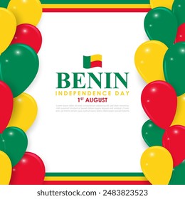 Vektorillustration des Benin Independence Day Social Media Feed Vorlage