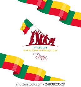 Vector illustration of Benin Independence Day social media feed template
