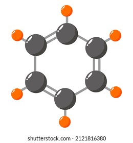 Vector illustration of benzene or C6H6 molecules, for logos, symbols, signs, buttons. Chemistry, science. structure