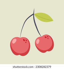 Vektorgrafik von Beeren auf beigem Hintergrund. Handgezeichnete Früchte in hellen Farben. Geeignet für gesunde Ernährung, Rezepte, lokale Farm. Karte mit Beeren