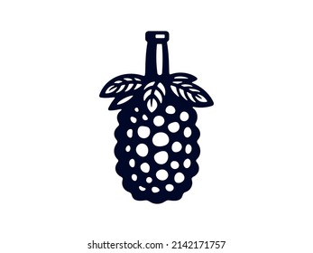 Vector illustration of a berry bottle. Can be used for your business logo.
