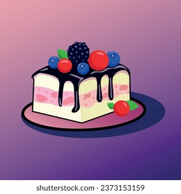 Vector illustration of berry cake.
