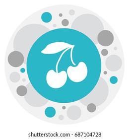 Vector Illustration Of Berry Symbol On Morello Icon. Premium Quality Isolated Cherry Element In Trendy Flat Style.