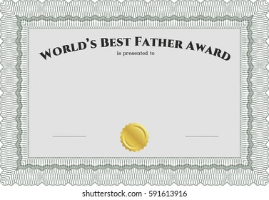 Vector illustration of Best Dad Award in white color

