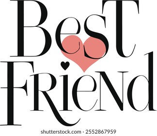 Vector illustration of Best Friends text as a template for your design