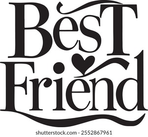 Vector illustration of Best Friends text as a template for your design